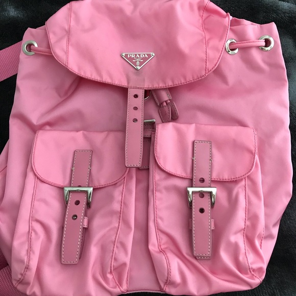 pink prada backpack